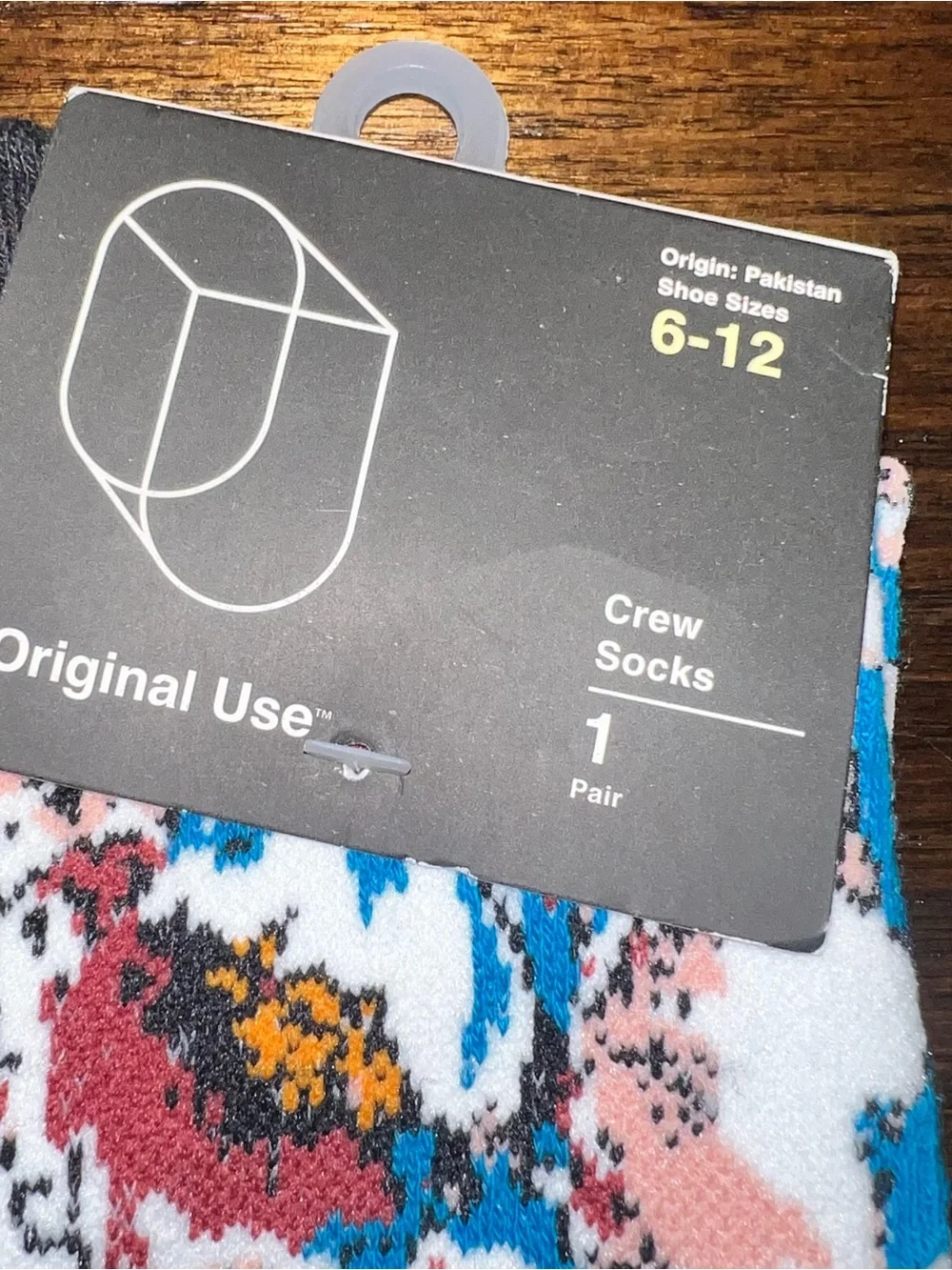 Original Use Blue Floral Crew Socks - Men's